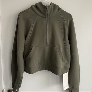 Lululemon Oversized Scuba Half-Zip Hoodie XS/S Grey Sage